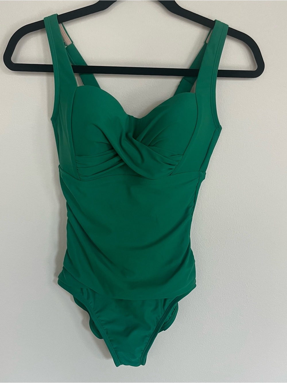 Kona Sol Twist Front Square Neck One Piece Swimsuit Tummy Control Women's Small